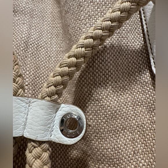 Tod's Straw‎ Woven Tote Bag with Dustbag Beige White Rope Handles Large Size - Picture 8 of 11